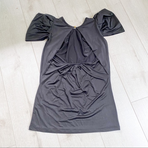 Vintage 90’s Black Dressy Top w/ Open Back - Picture 5 of 8